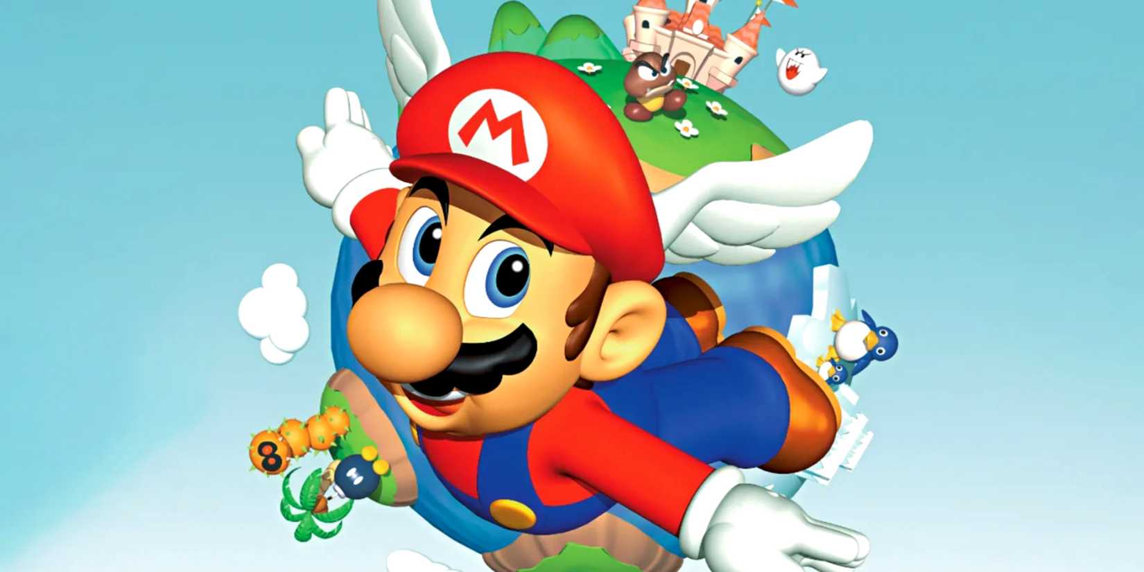 Key art of Mario from Super Mario 64.