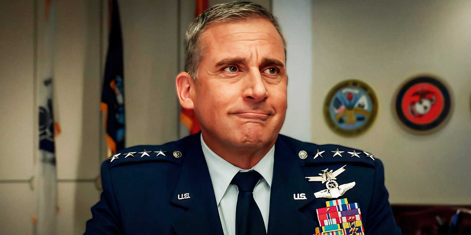 Steve Carell smiles in Netflix's Space Force