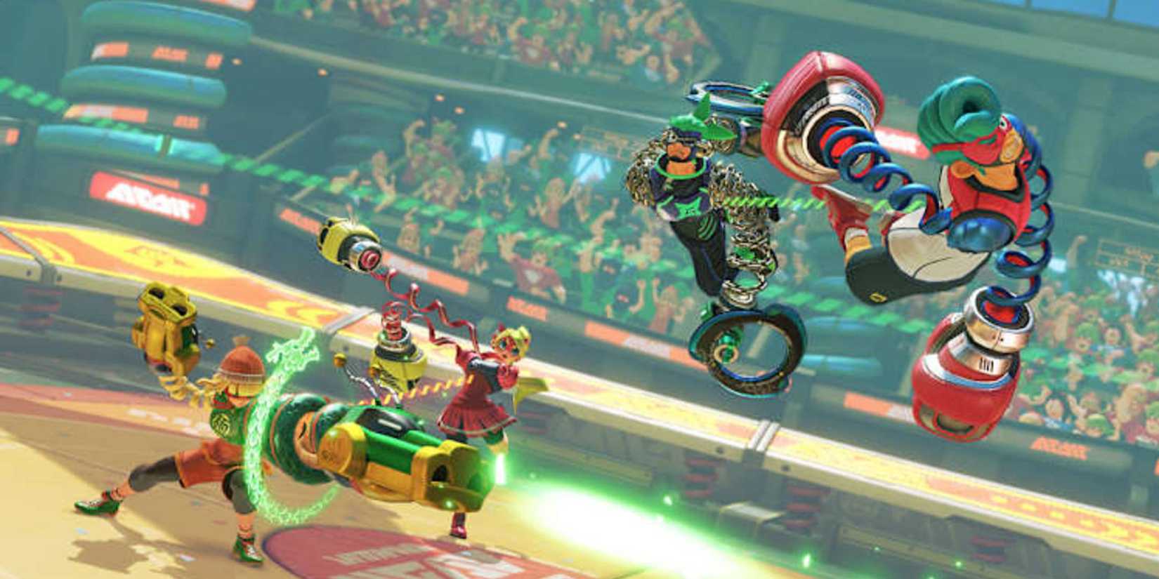 Several ARMS characters fighting