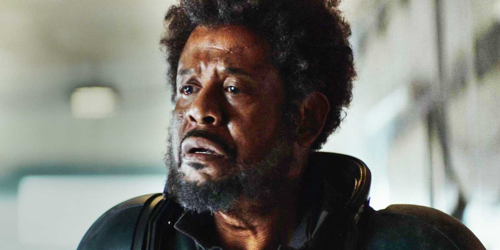 Saw Gerrera looking concerned in Andor season 2