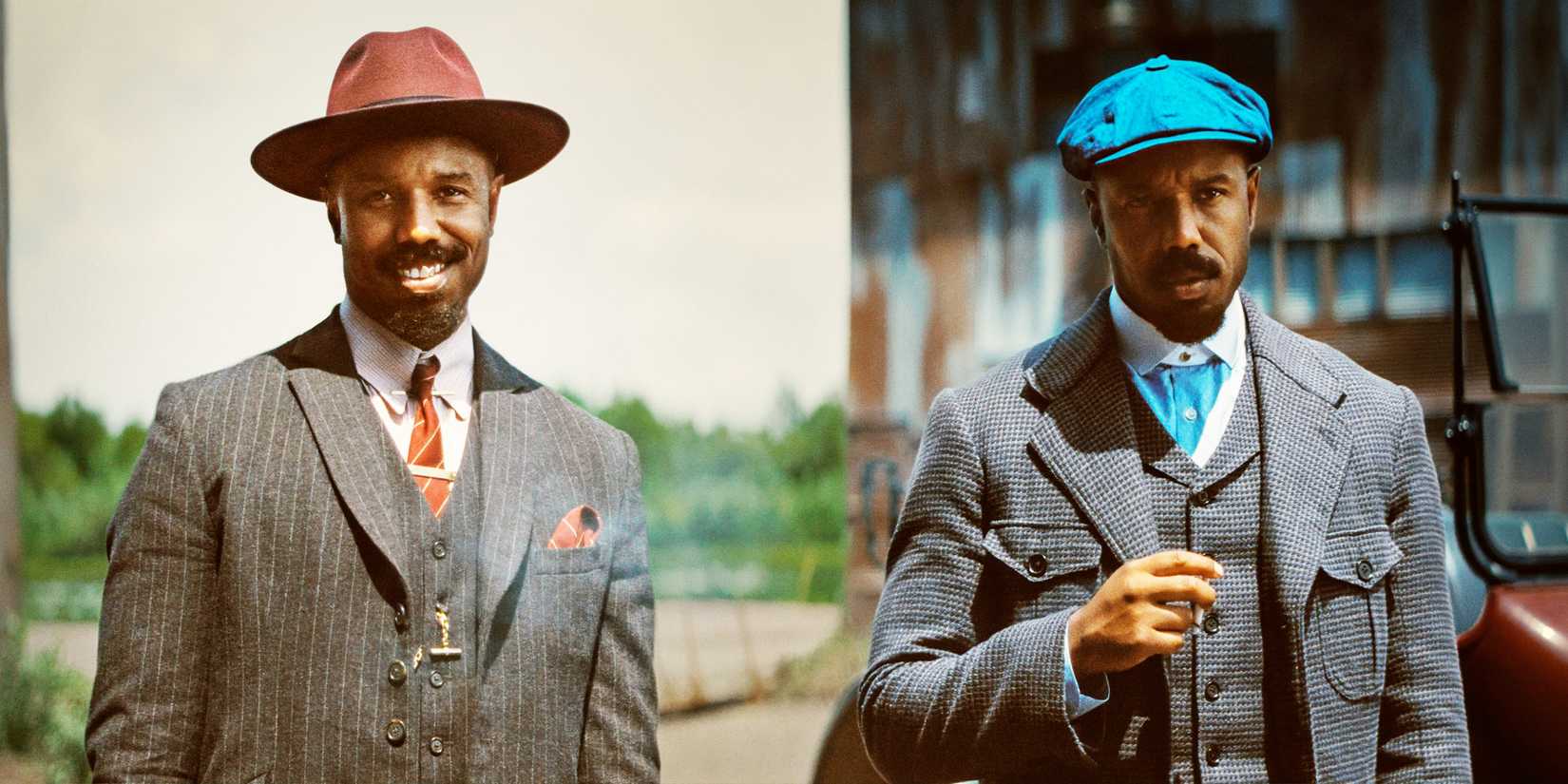 Sinners' Smoke and Stack side by side, both played by Michael B. Jordan
