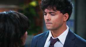 Alexis Floyd as Simone Griffith and Niko Terho as Lucas Adams in Grey's Anatomy season 21, episode 17-1