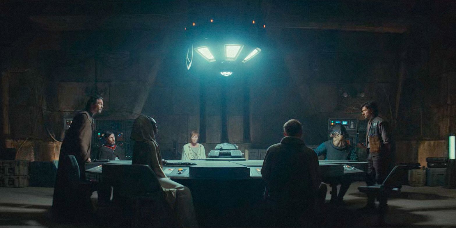 The council giving their opinion and verdict in Andor Season 2 Ep 12