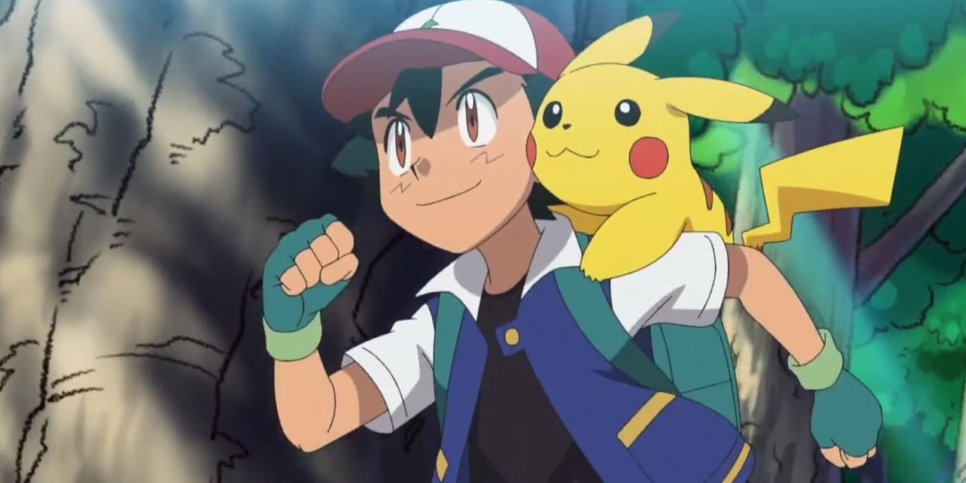 Ash and Pikachu running at the end of the special episode. 