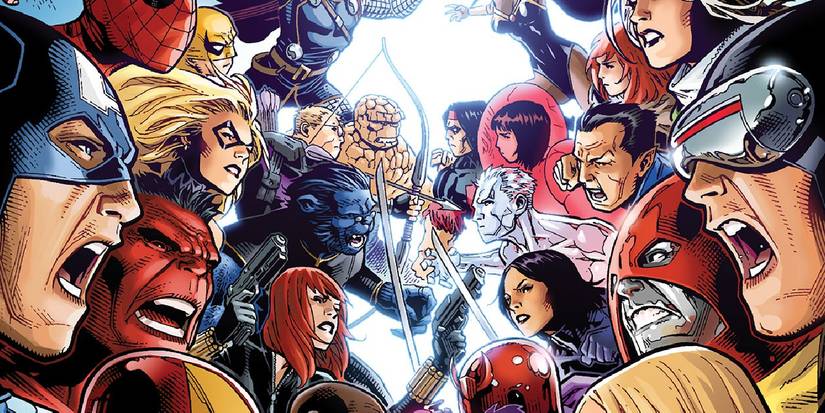 avengers vs x-men art where the two teams clash