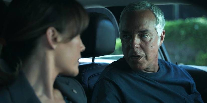 ballard and bosch sit in a car together in bosch legacy s series finale