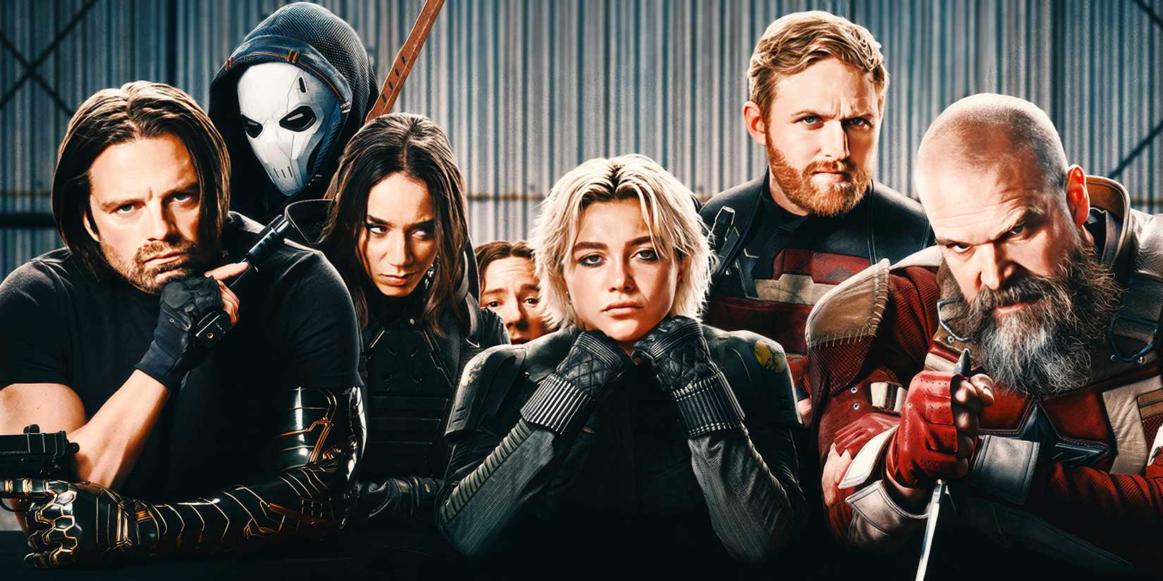 The Thunderbolts looking into the camera in a promotional image for Thunderbolts