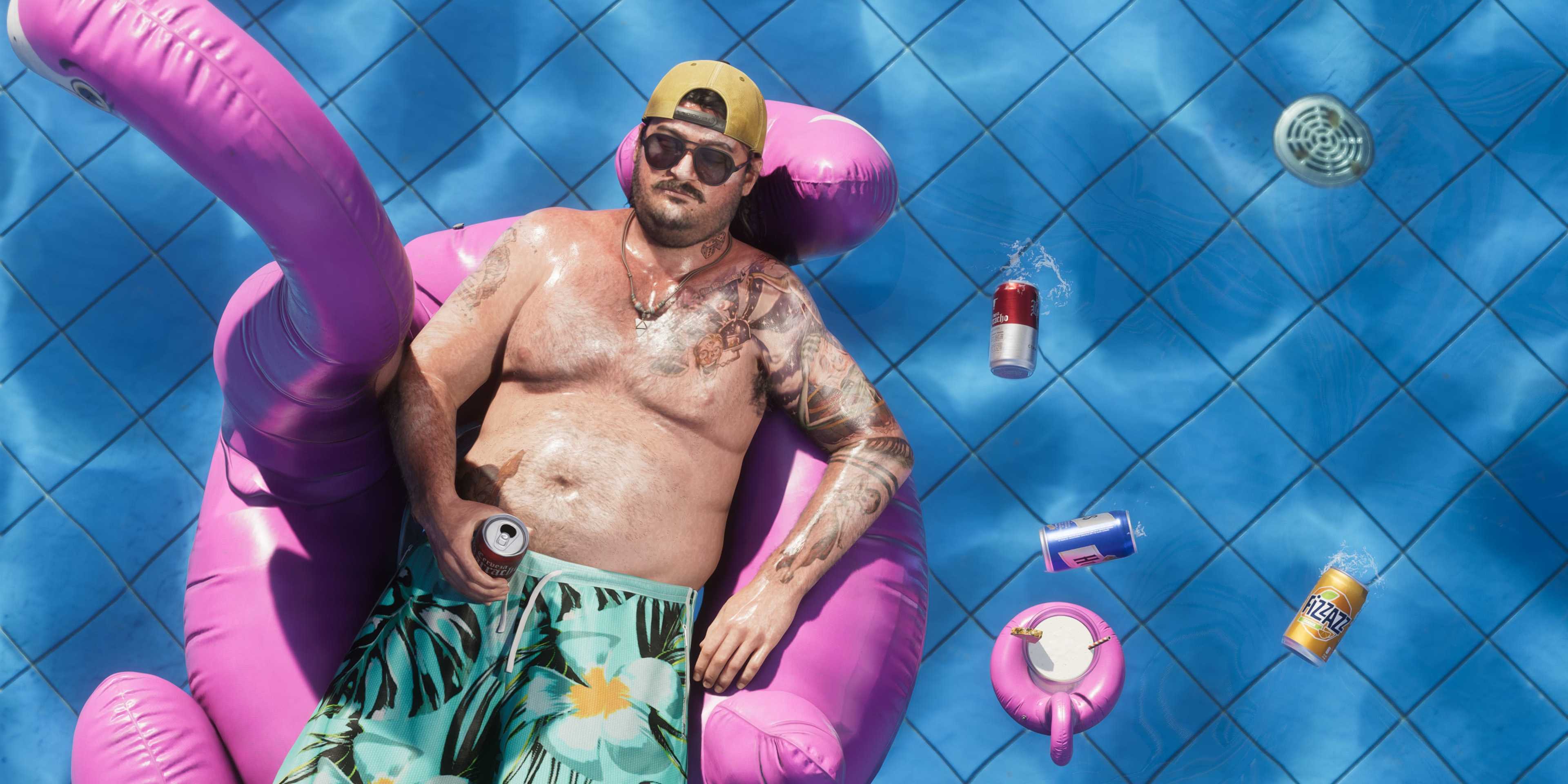 Cal Hampton floating in an Inner Tube in GTA 6.