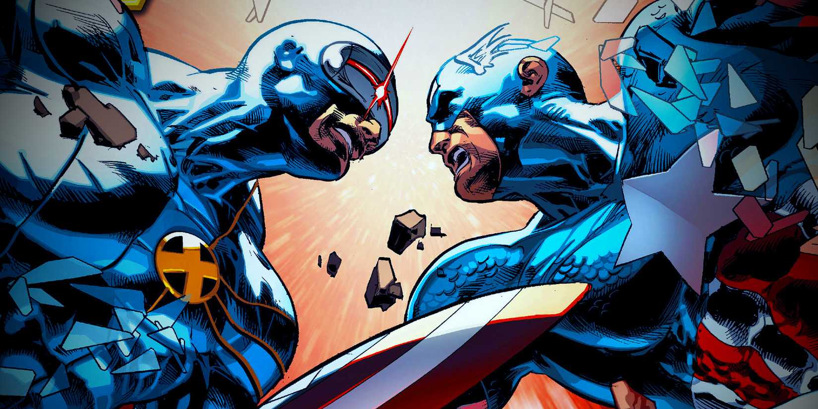 Captain America vs Cyclops in Avengers vs X-Men Comic Art