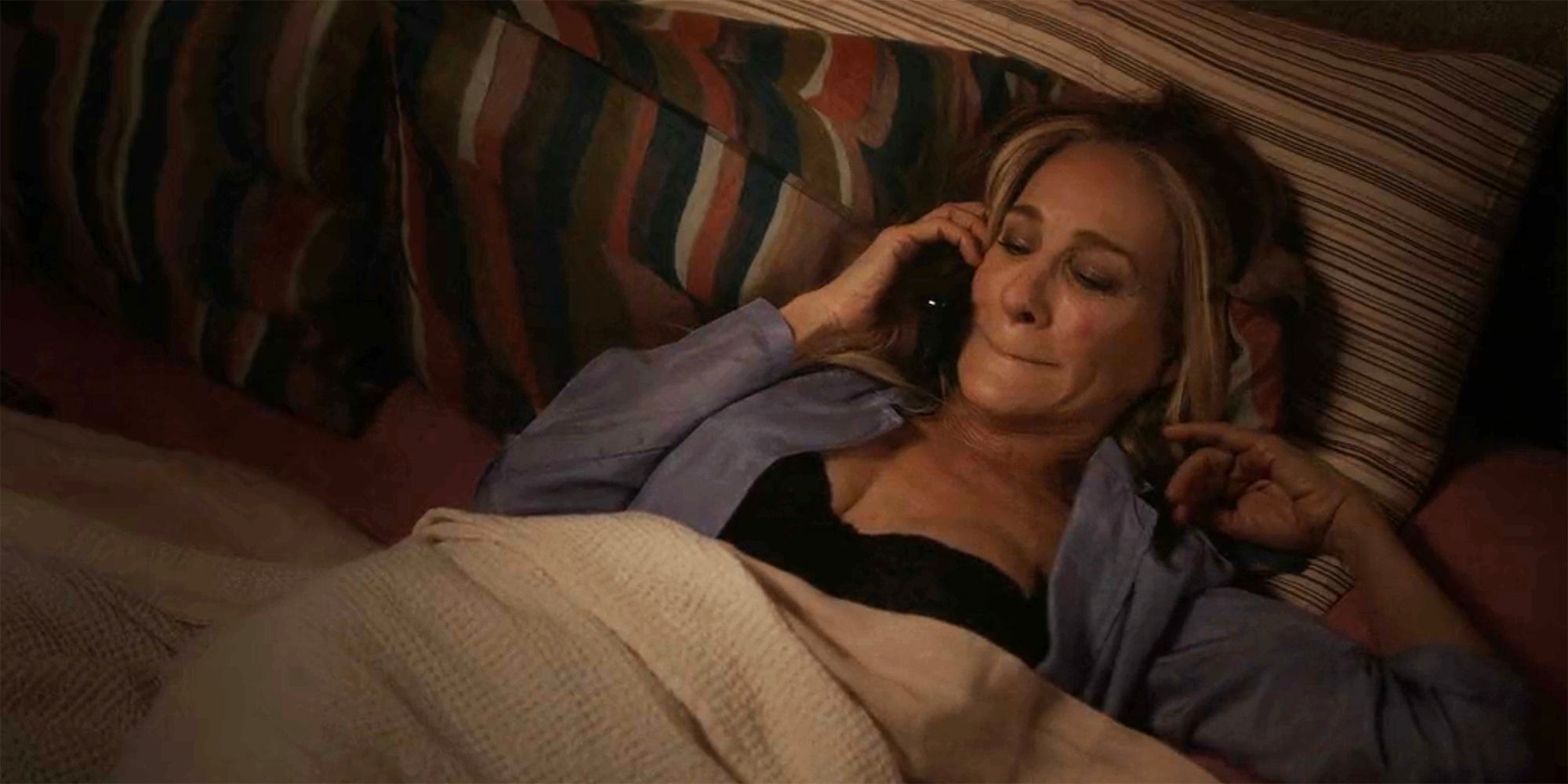 Carrie speaks to Aidan from bed in AJLT season 3
