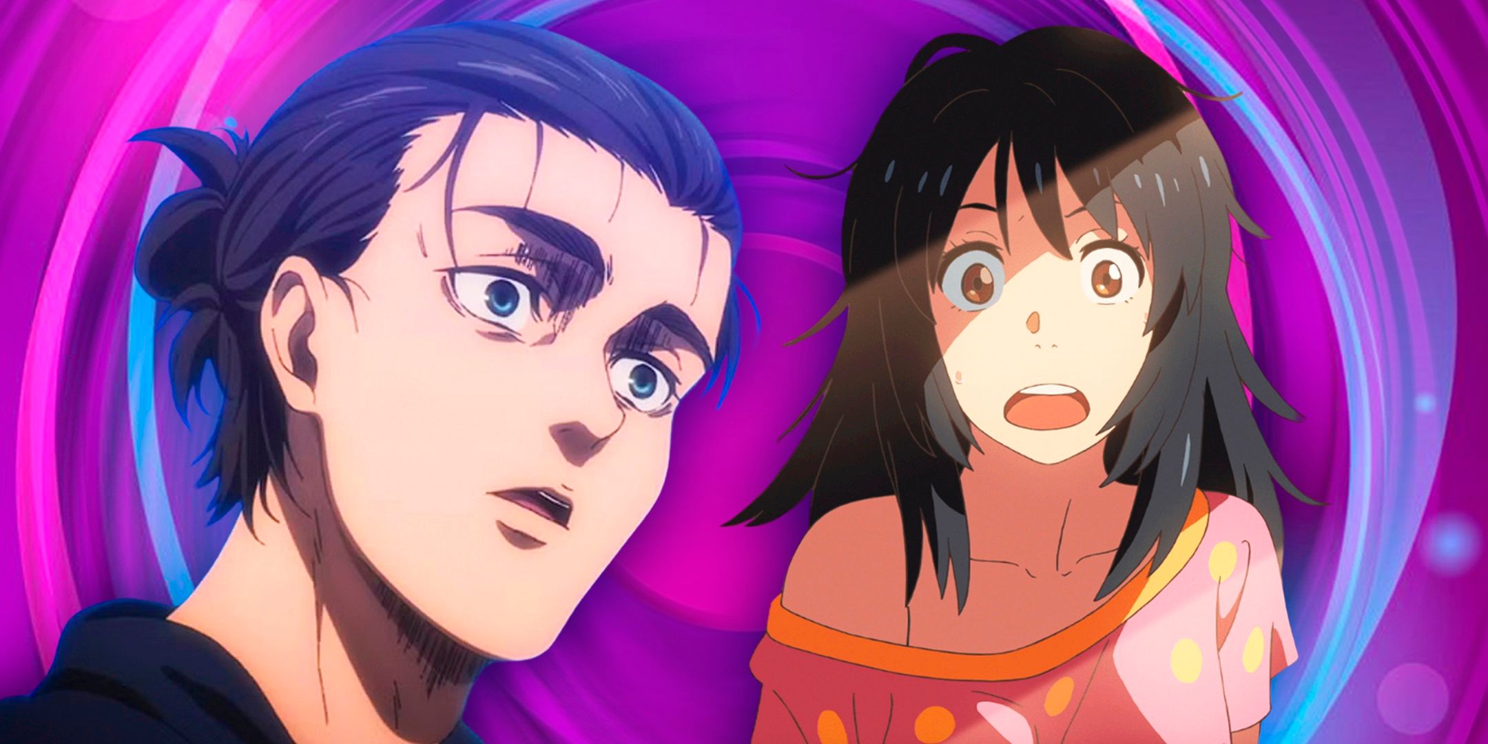 Feature header showing Attack on titan and Your Name