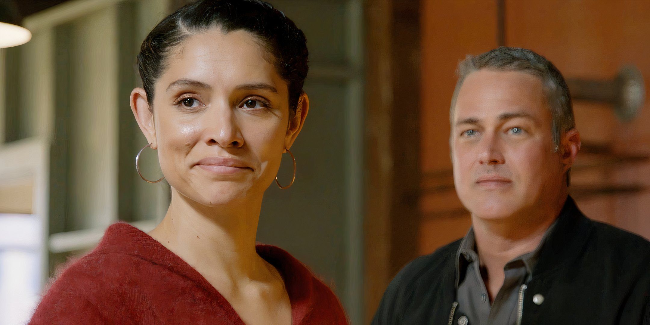 Miranda Rae Mayo as Stella Kidd and Taylor Kinney as Kelly Severide in Chicago Fire