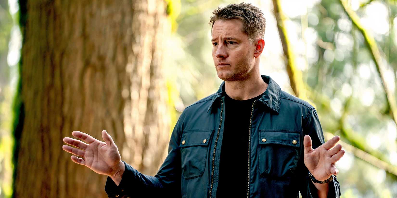 Colter stands with hands raised in Tracker Season 2 finale