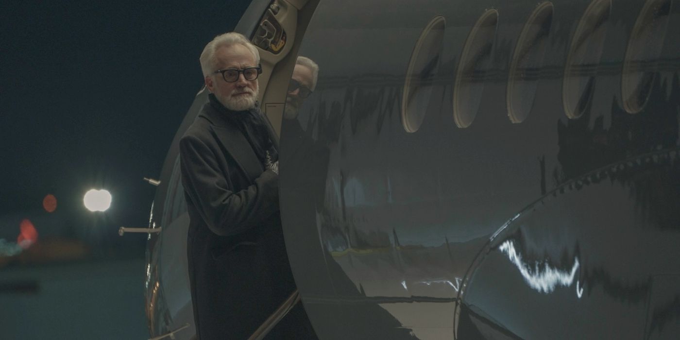 Commander Lawrence getting on a plane in The Handmaid's Tale season 6, episode 9