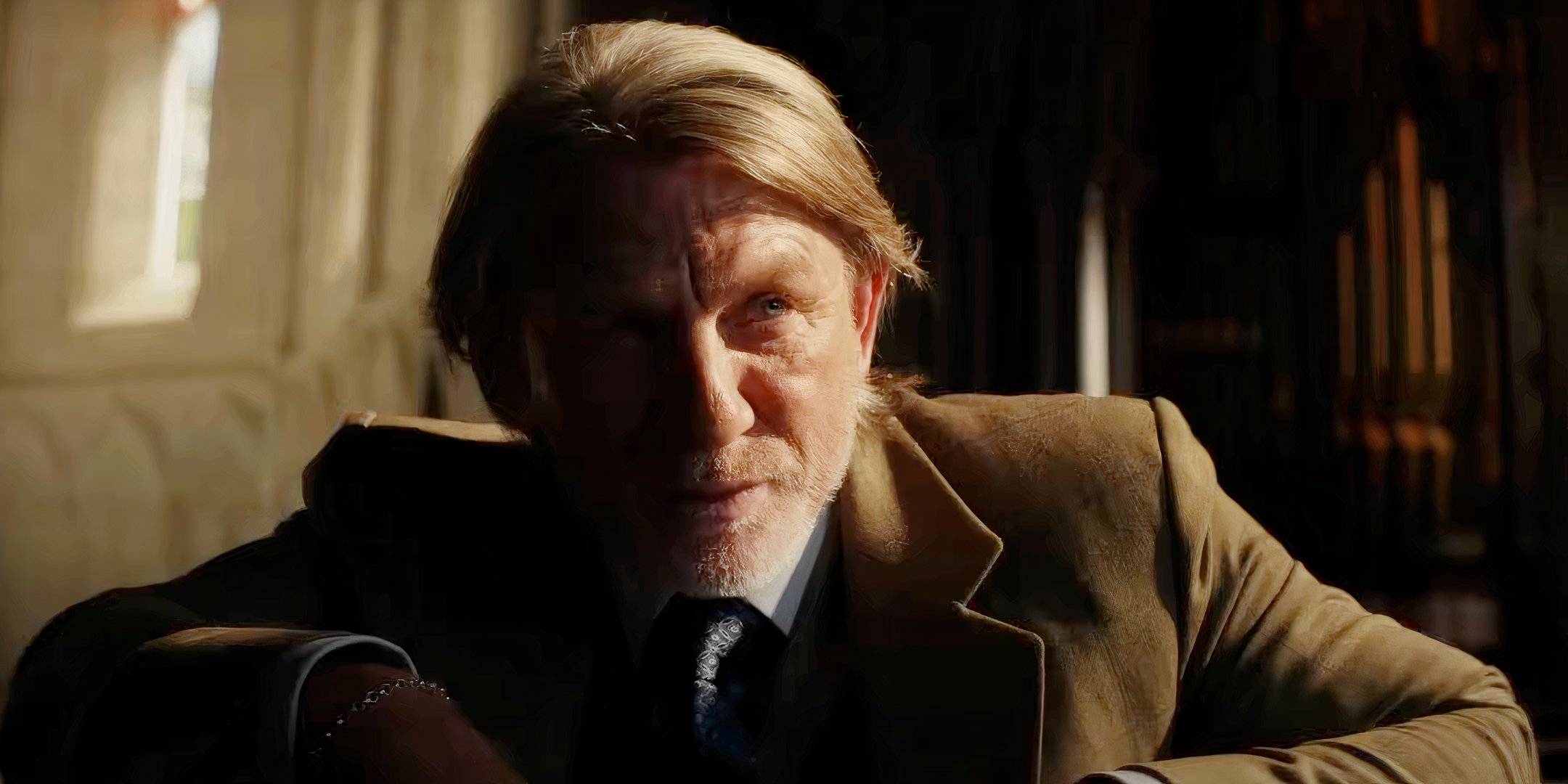 Daniel Craig looking inquisitive as Benoit Blanc in Wake Up Dead Man A Knives Out Mystery