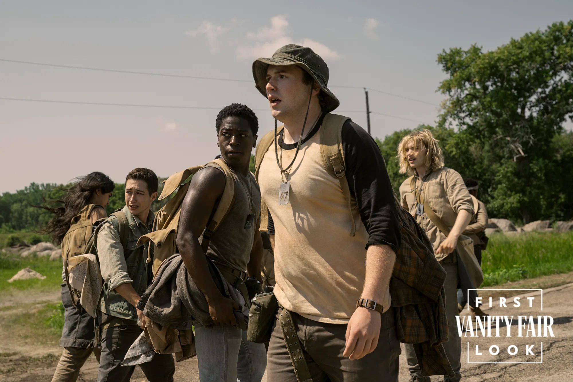 Elenco de The Long Walk em cena
