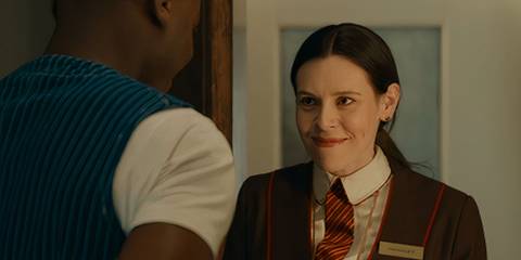 Anita smiling at the Doctor in the Doctor Who season 15 finale