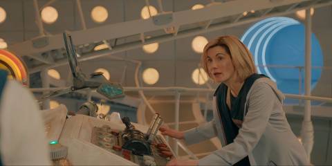 the Thirteenth Doctor at the TARDIS' console in the Doctor Who season 15 finale
