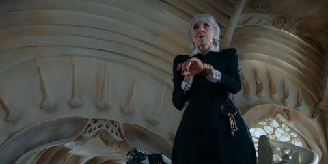 Mrs. Flood about to escape in Doctor Who
