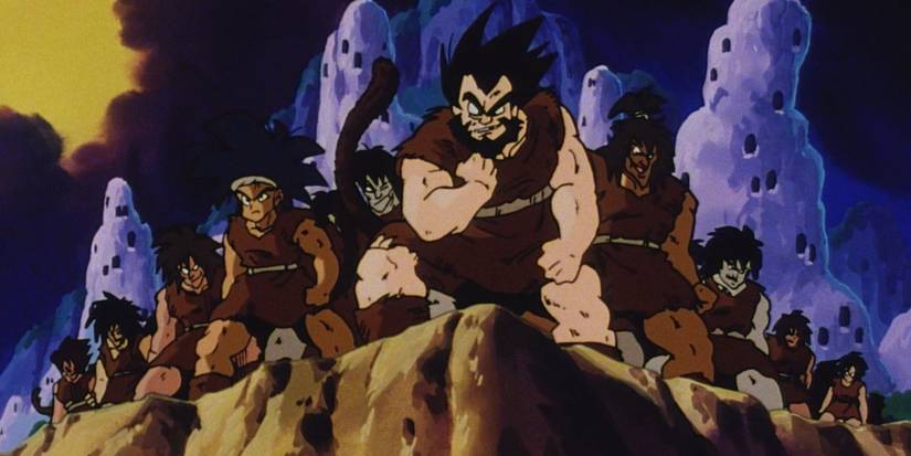 Những chiến binh Saiyan cổ đại trong Dragon Ball đứng trên vách đá và sẵn sàng tấn công.