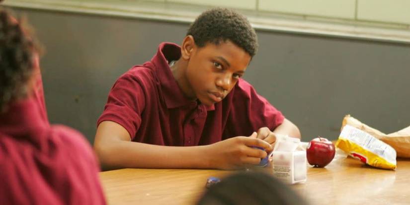 Duquan in the school cafeteria in The Wire