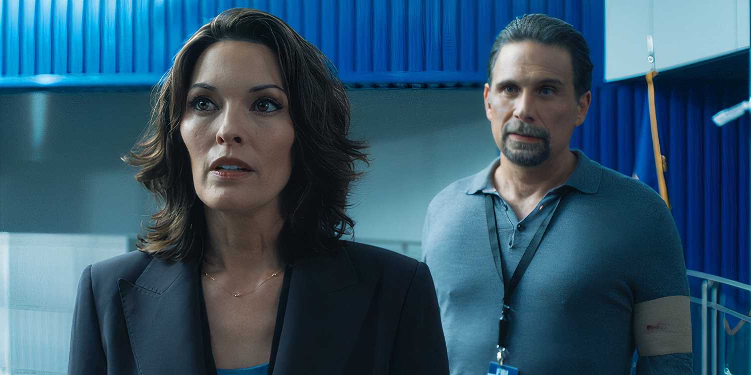Alana de la Garza as Isobel Castille and Jeremy Sisto as Jubal Valentine in FBI season 7 episode 22