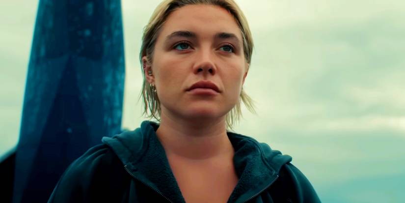 Florence Pugh as Yelena looking out at the horizon in Thunderbolts