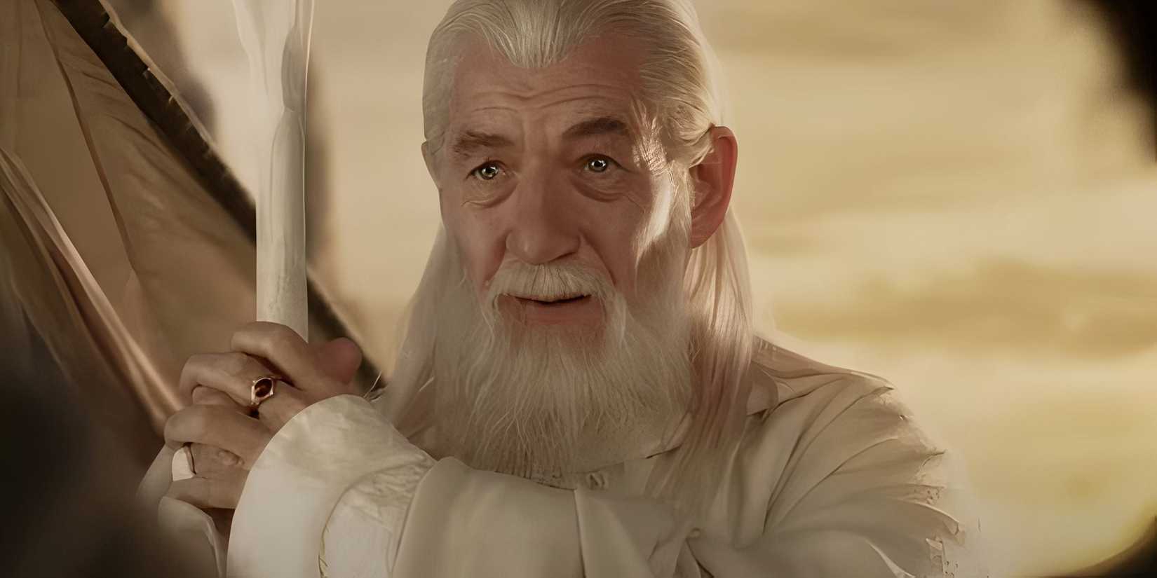 Gandalf the White with Narya, a Ring of Power