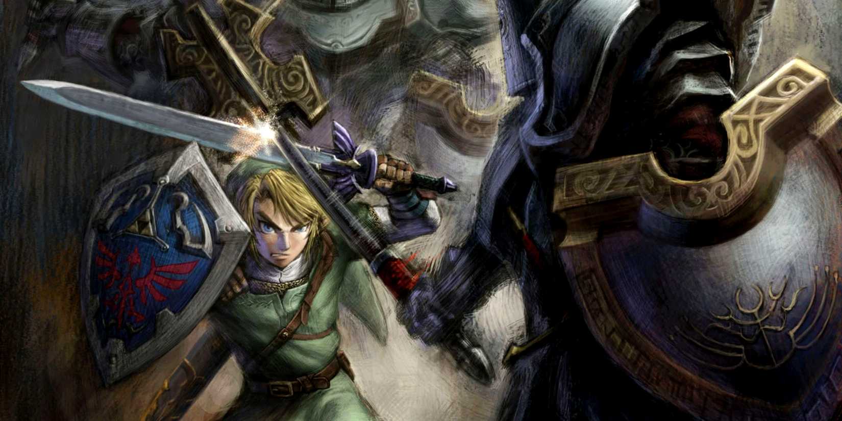 Iconic key art of Link from The Legend of Zelda: Twilight Princess.