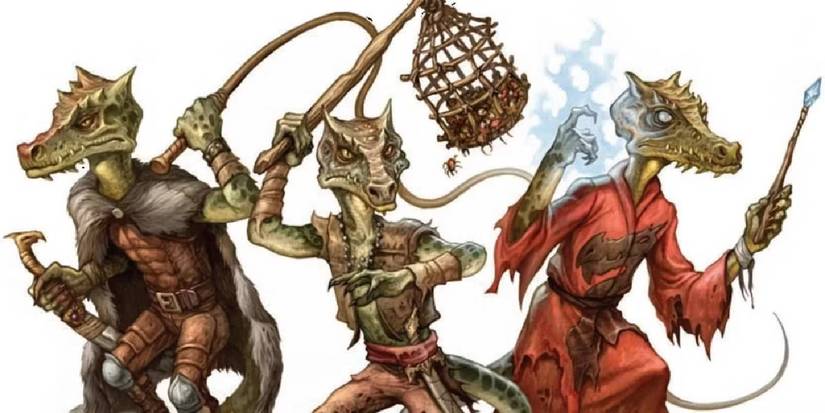 Dungeons and Dragons different types of Kobolds gathered in a pack