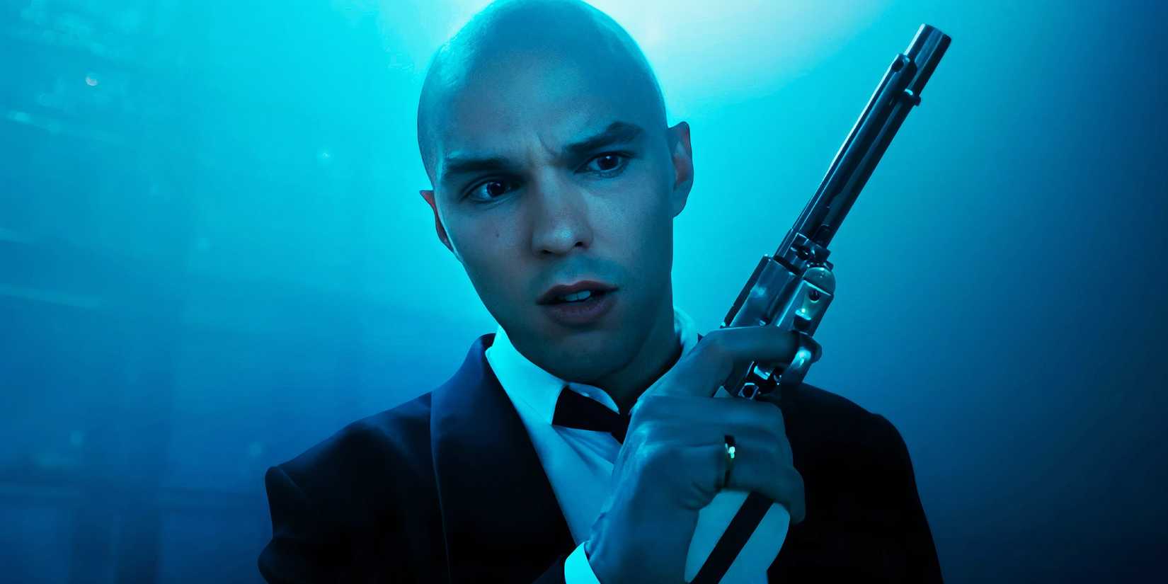 Nicholas Hoult's Lex Luthor looking confused in Superman