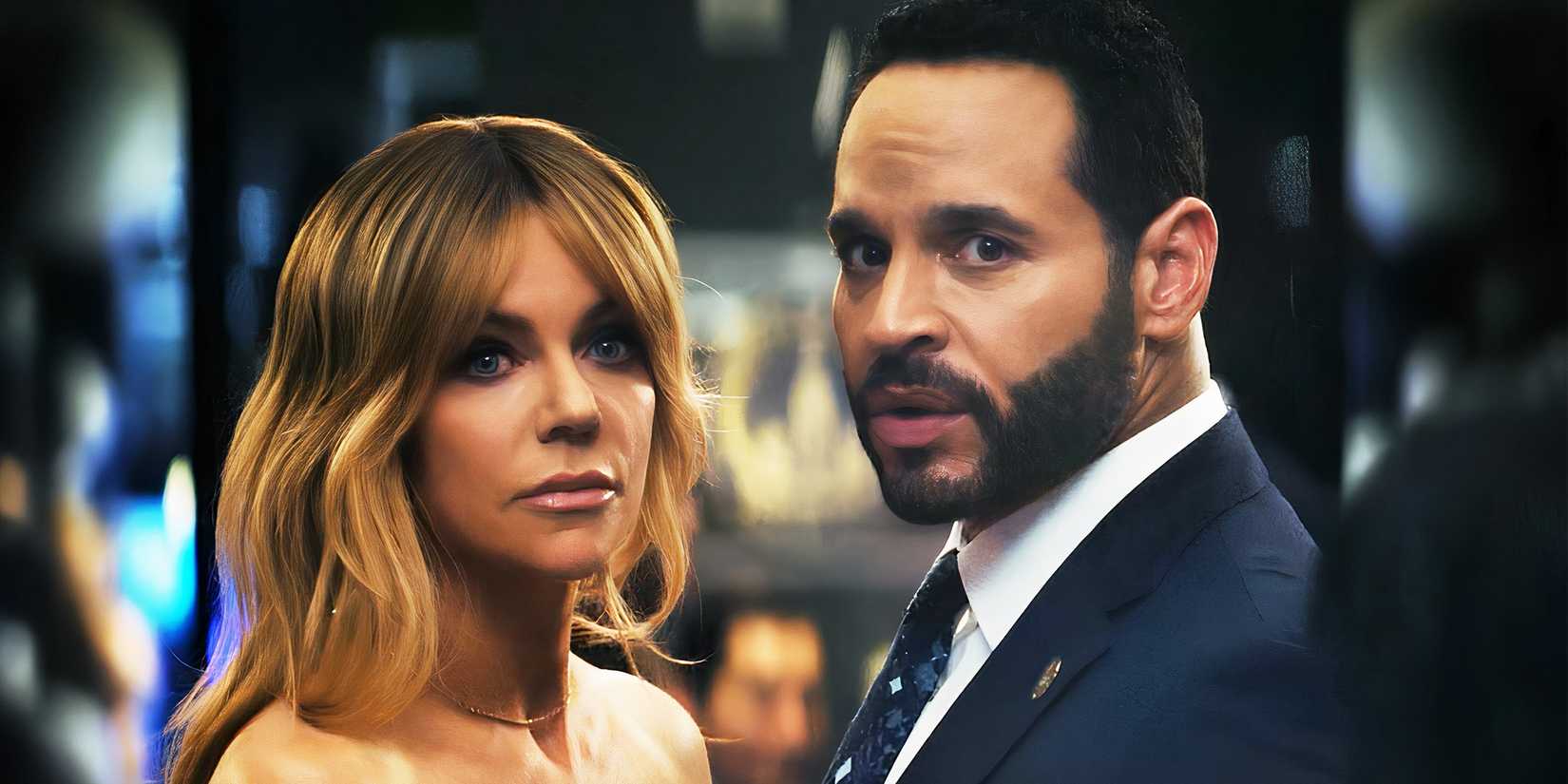 Morgan and Karadec at a formal event in High Potential season 1`