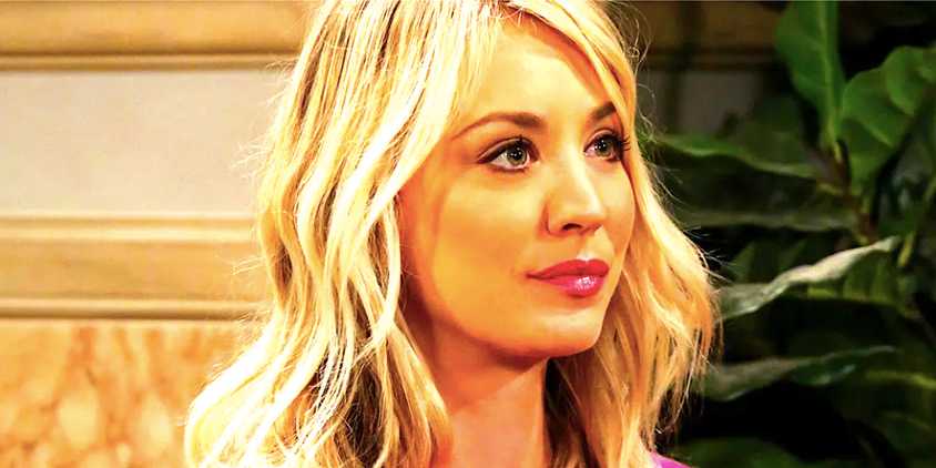 Kaley Cuoco's Penny smiles in The Big Bang Theory season 9