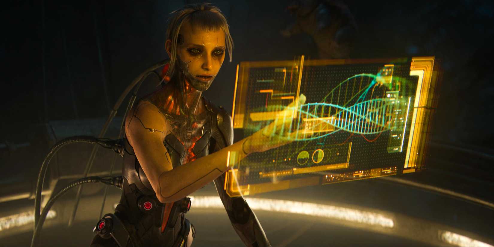Spider Rose analyzing the DNA of her adorable new pet in Love, Death & Robots Season 4 Ep 3