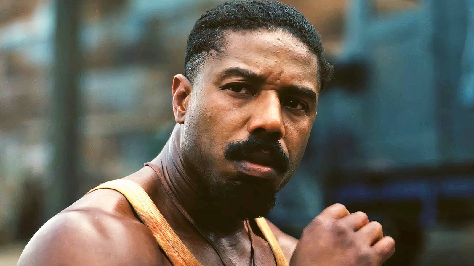 Michael B. Jordan as Smoke looking intense in Sinners