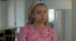 Milly Alcock as Simone looking surprised in Sirens episode 1