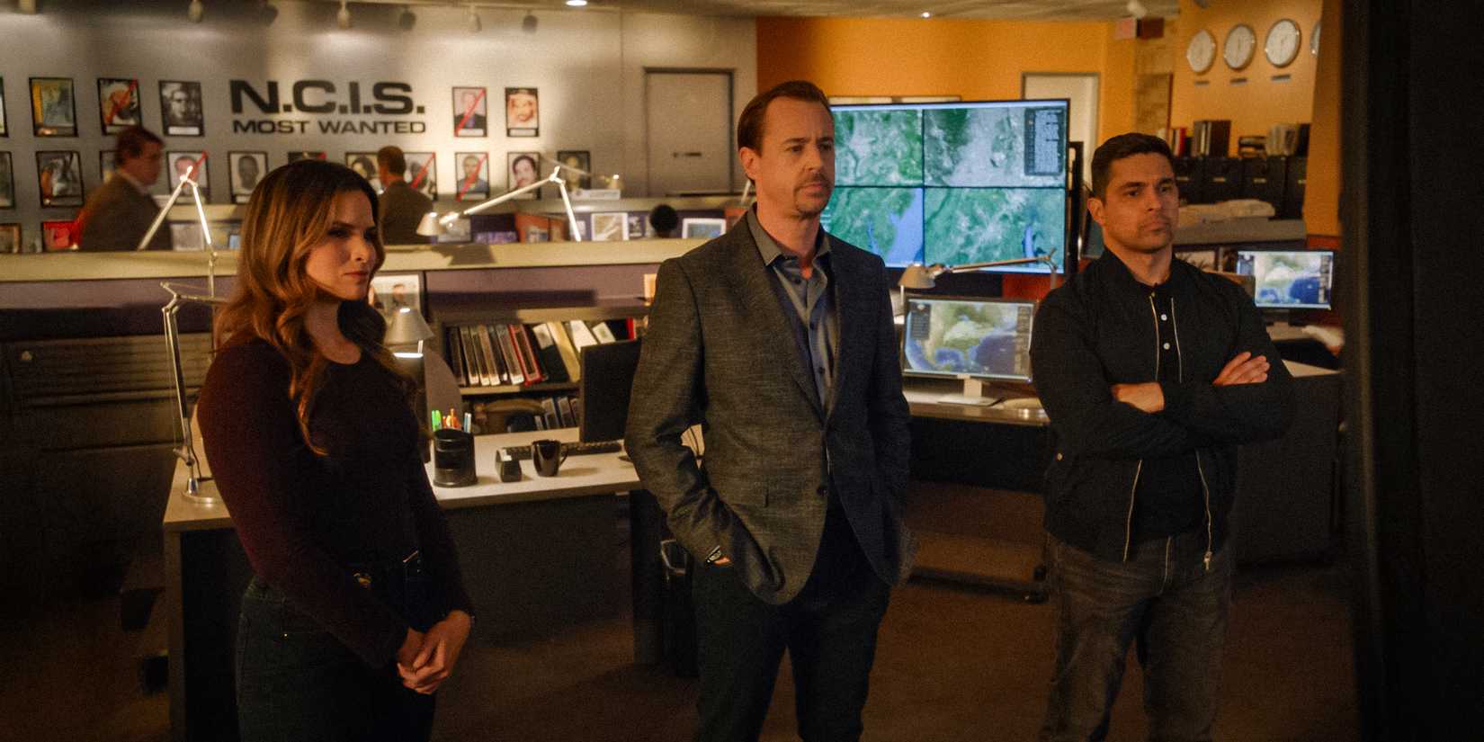 Sean Murray as Timothy McGee, Katrina Law as Jessica Knight and Wilmer Valderrama Nick Torres