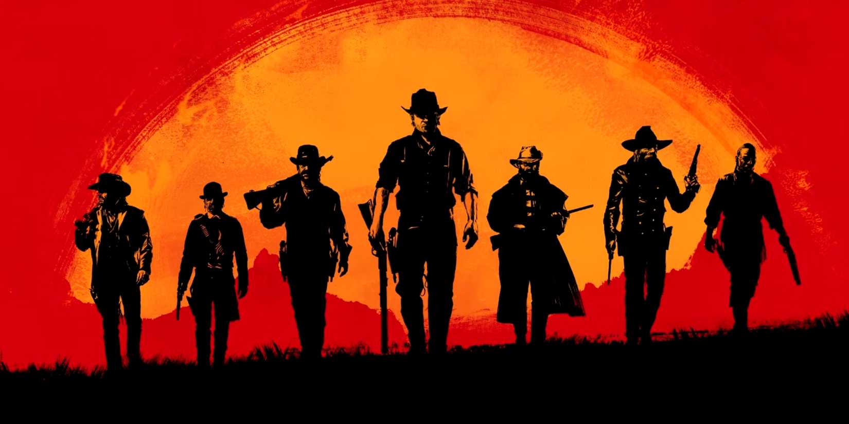 O elenco de personagens da arte -chave em Red Dead Redemption 2.