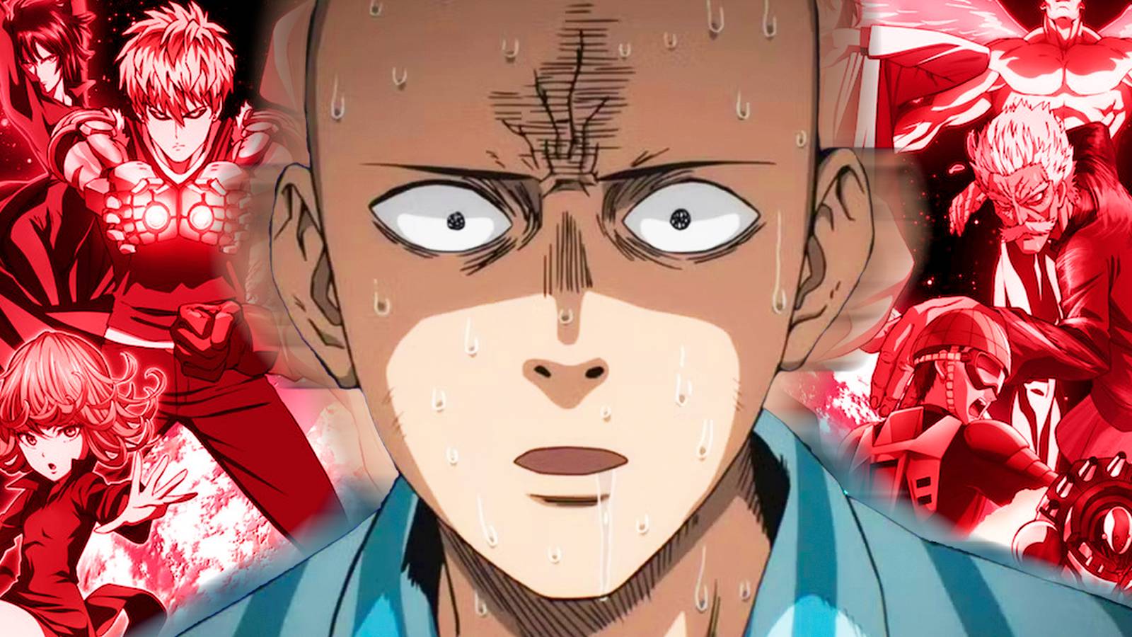 One-Punch Man - Saitama looking worried