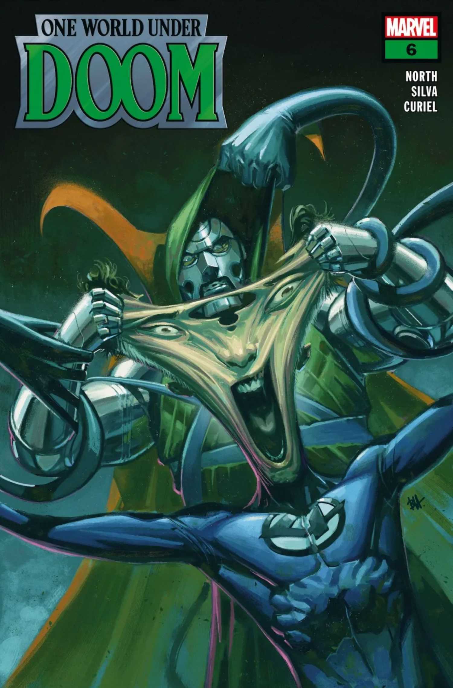One World Under Doom #6 Doctor Doom rips Reed Richards face