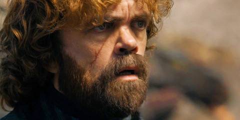Peter Dinklage looking shocked as Tyrion Lannister in Game of Thrones season 8