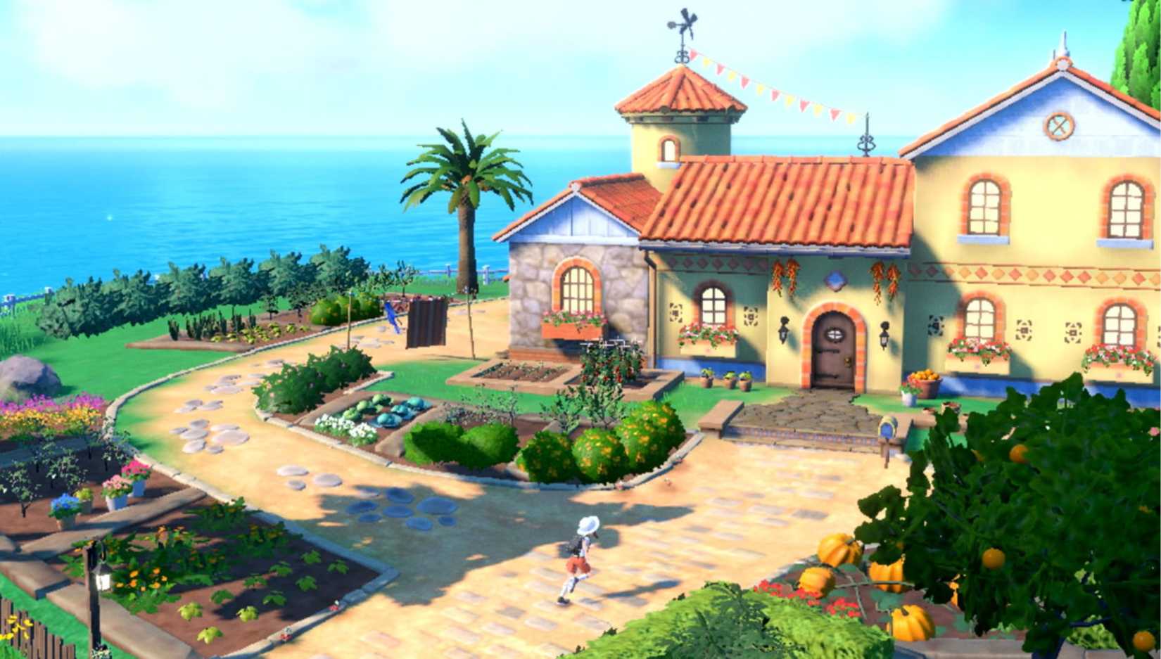 Player home in Pokemon Scarlet with player running up to the door