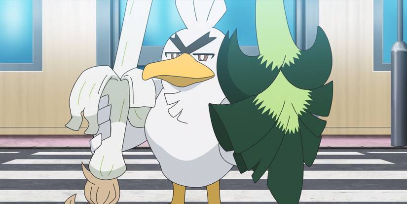 Sirfetch'd standing proudly with its leek.