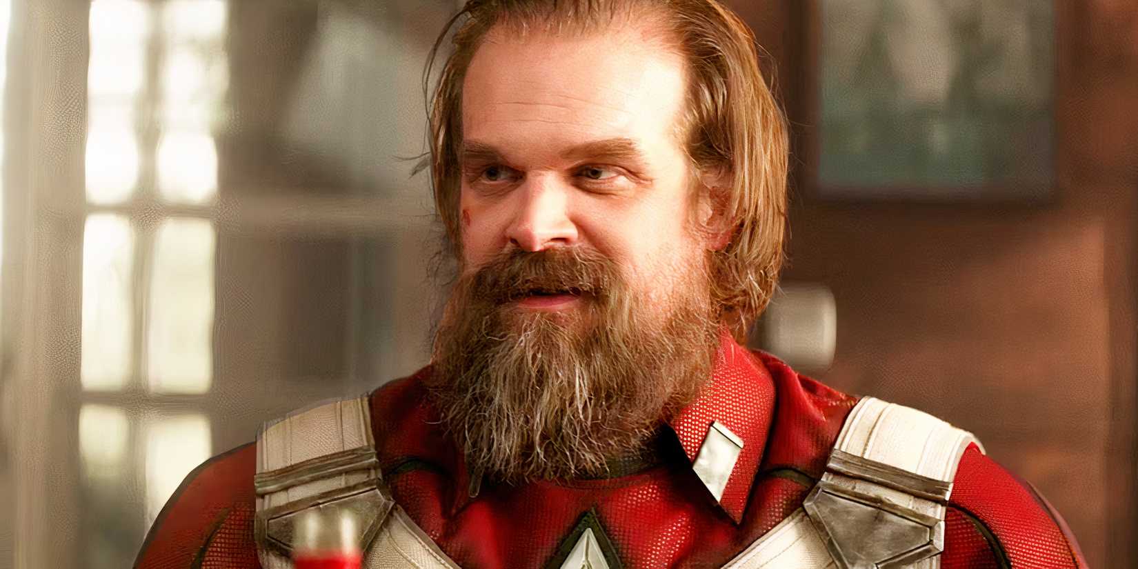 Red Guardian looking off screen in Black Widow