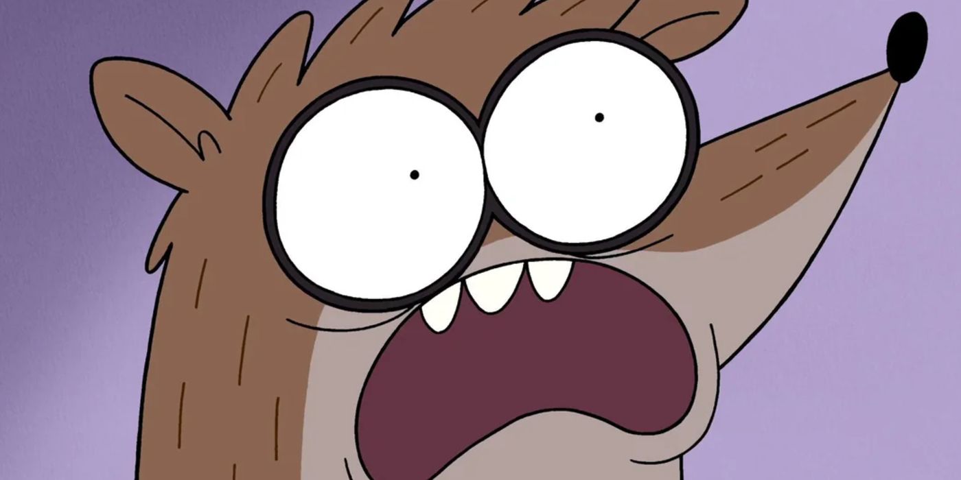 Rigby looking shocked in Regular Show
