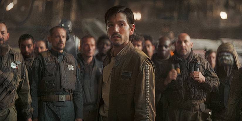 Andor standing in front of his squad in Rogue One (2016)