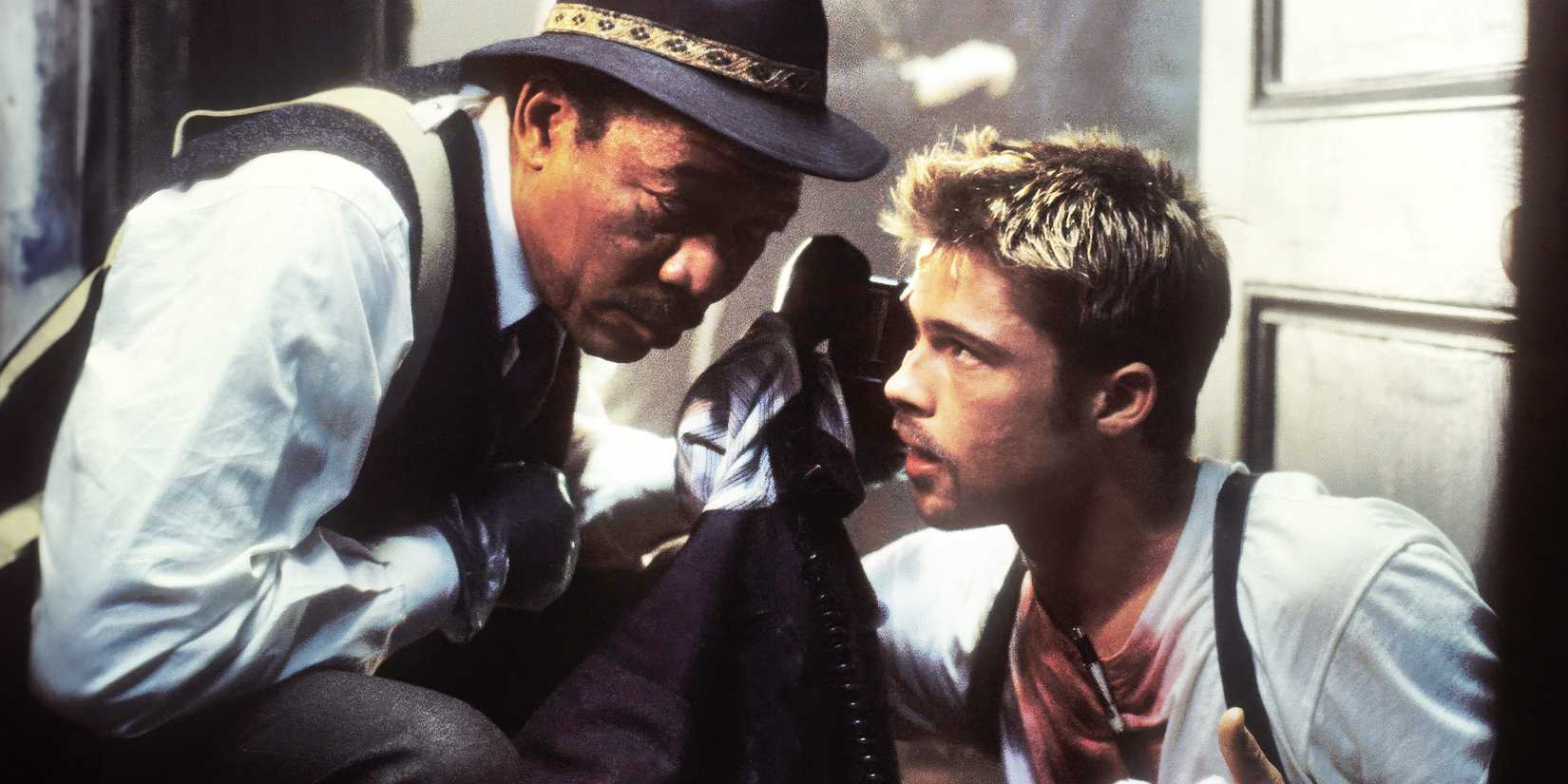 Brad Pitt and Morgan Freeman in Se7en