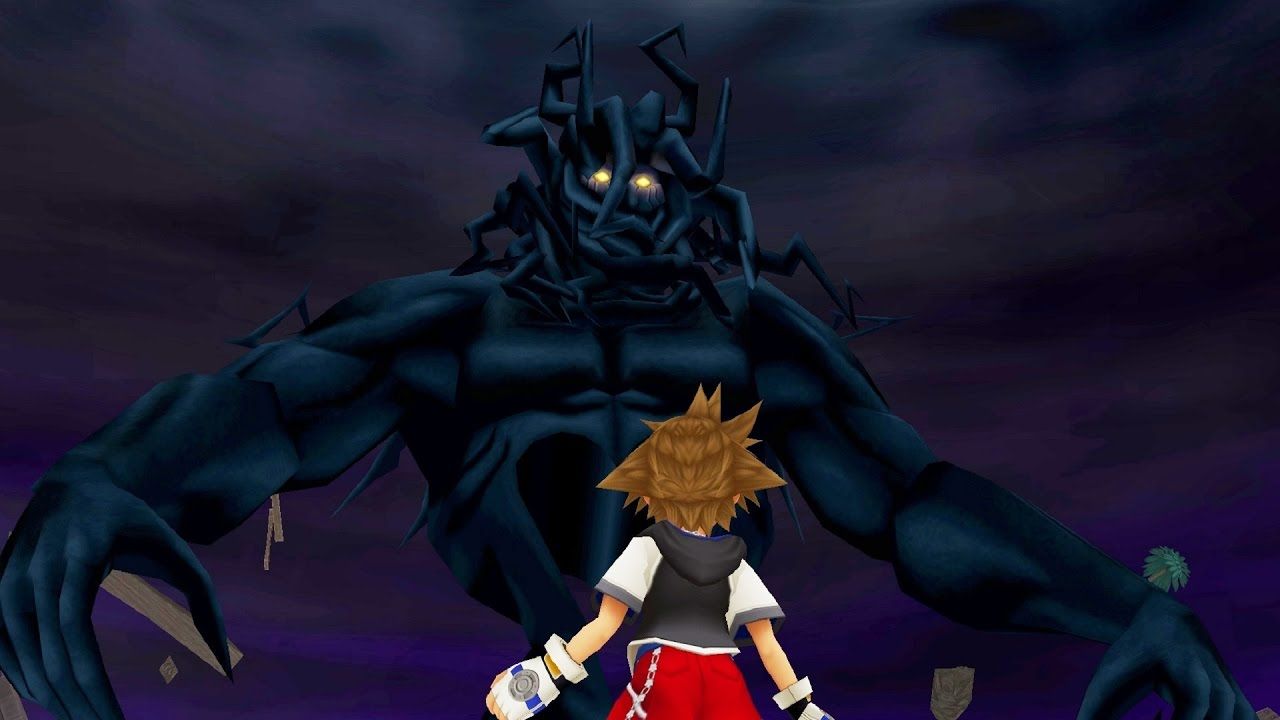 Sora affronta Darkside in Kingdom Hearts.