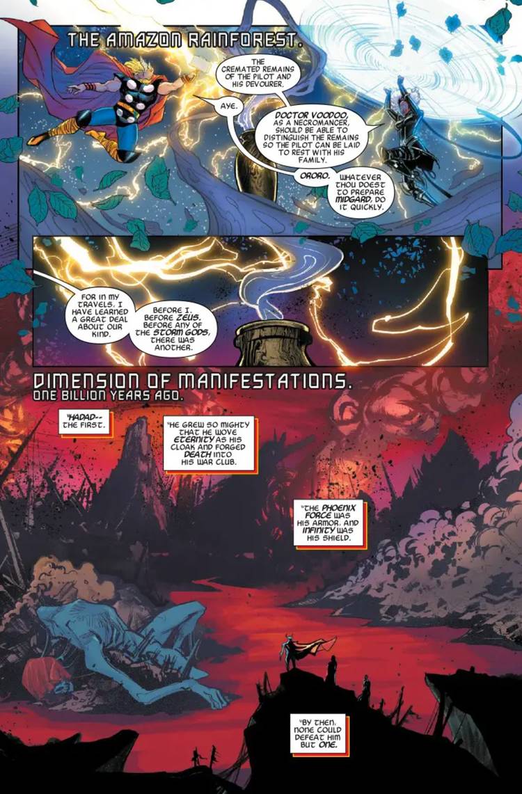 storm 8 page 1, thor tells the story of the thor god hadad