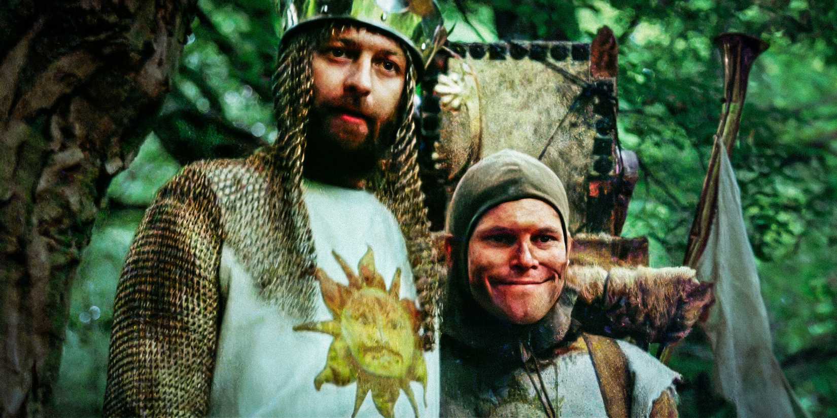 Terry Gilliam e Graham Chapman em Monty Python And The Holy Grail
